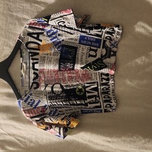 News letter shirt and lounge shorts, multicolor, Full circle trends